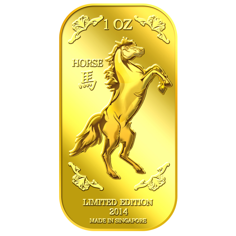 1Oz Golden Horse (Series 1) Gold Bar