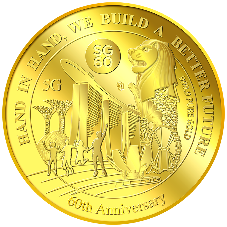 5g SG 60th Anniversary Gold Medallion (Year 2025)