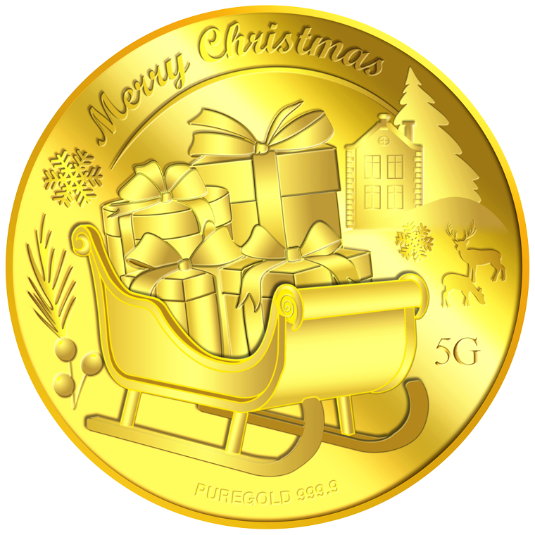 5g 2025 Christmas Gift Gold Medallion